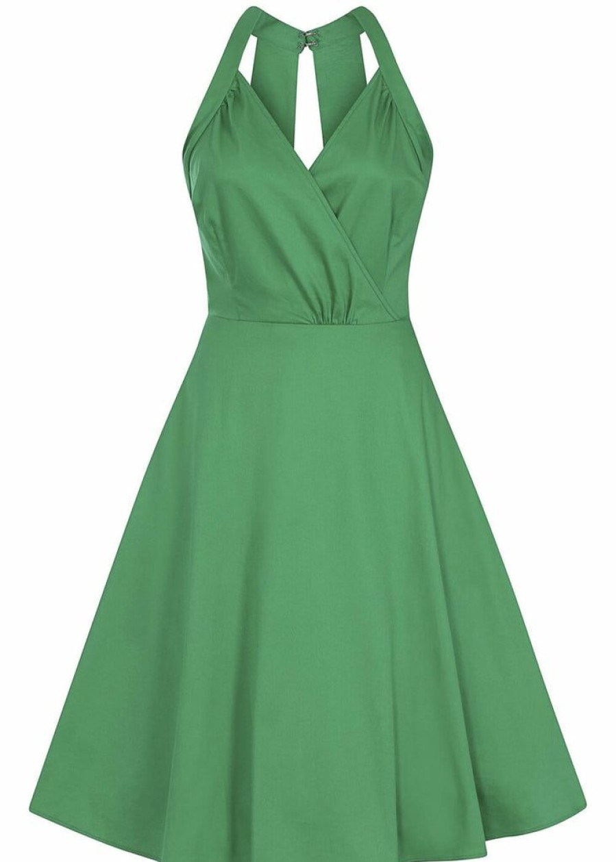 Dresses * | Collectif Hadley 50'S Swing Dress Green - Dresssalestore